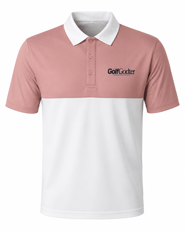 Clubhouse Block Golfpolo – Støvet Rosa/Hvid