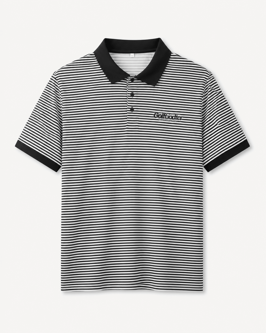 Back Nine Stripe Golfpolo – Sort/Hvid - GolfGodter ApS