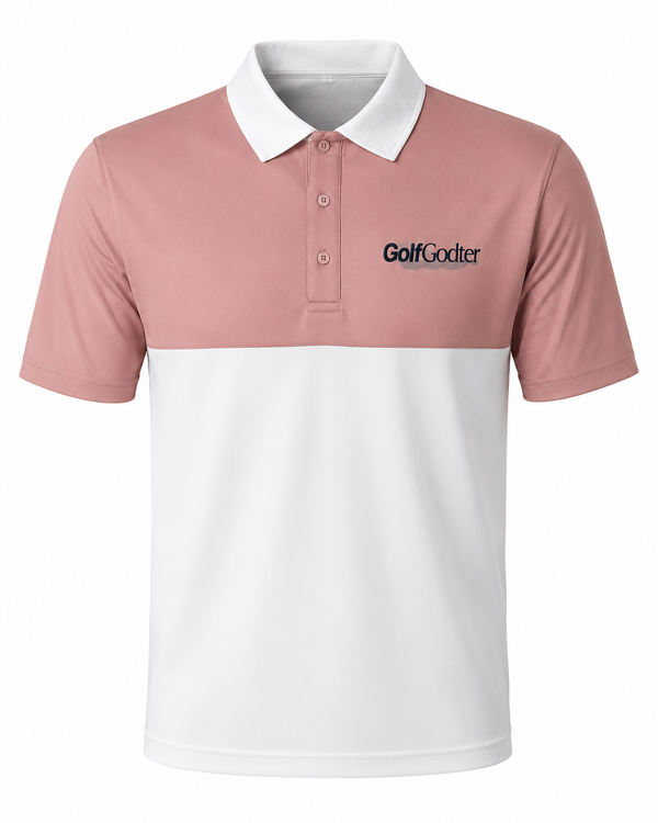 Clubhouse Block Golfpolo – Støvet Rosa/Hvid