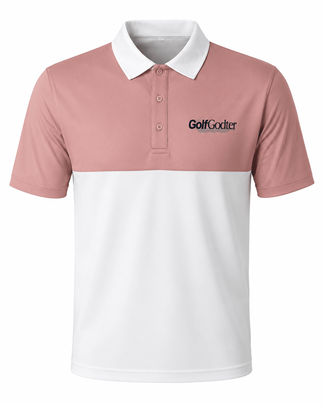 Clubhouse Block Golfpolo – Støvet Rosa/Hvid - GolfGodter ApS