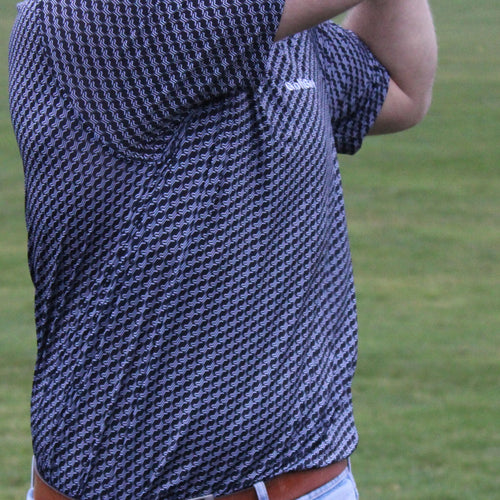 Grå Mønstret Golfpolo - GolfGodter ApS
