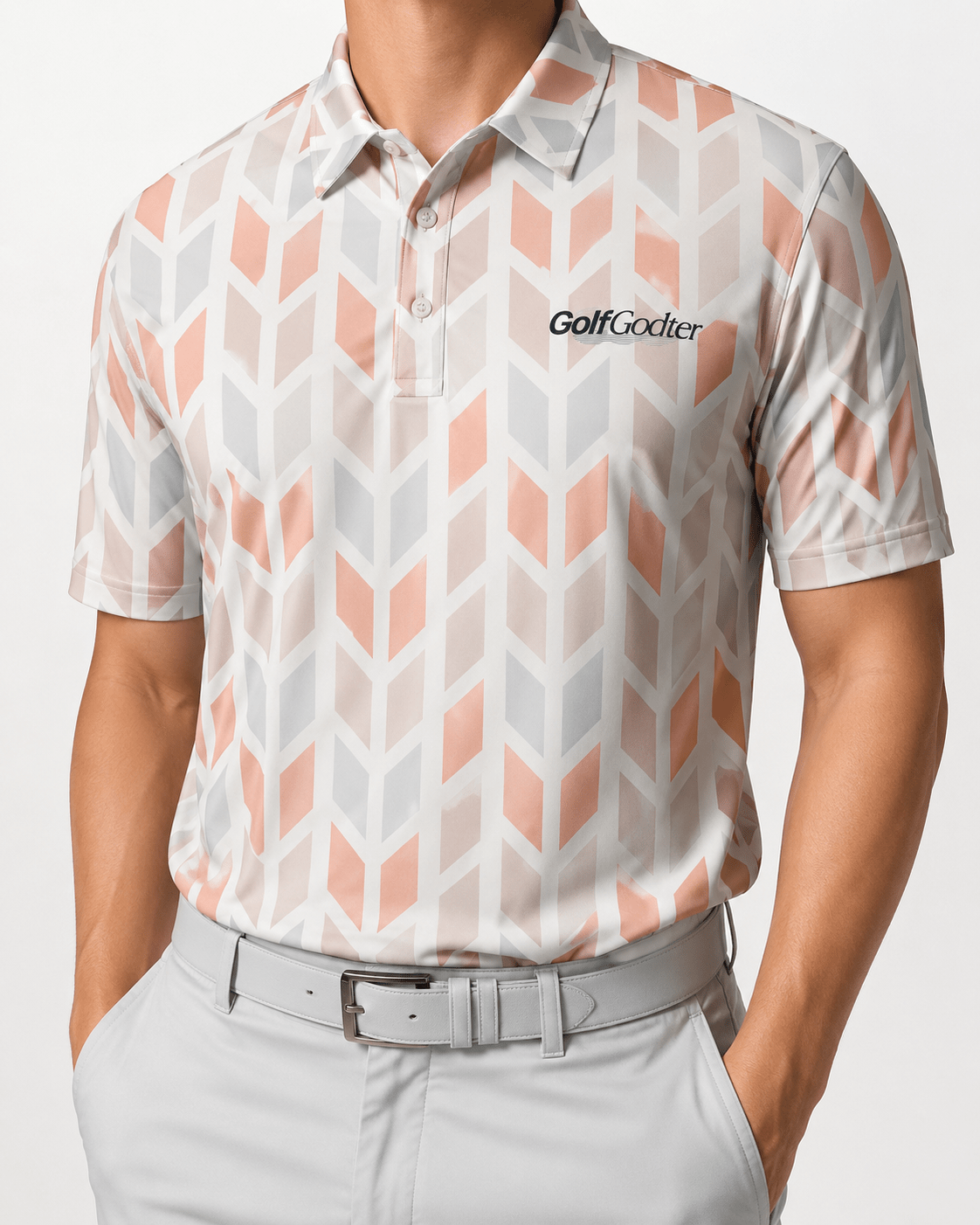 Sunset Pattern Golfpolo – Rosa - GolfGodter ApS