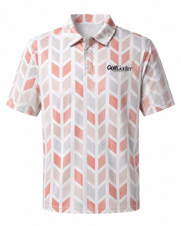 Sunset Pattern Golfpolo – Rosa